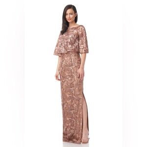 JS Collections Evalina Sequin Column Gown